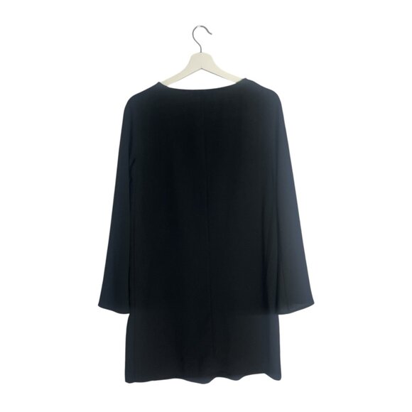 Zara Black Cape Sleeve Sheath Mini Dress Size Small Statement Grunge Edgy - Picture 6 of 14